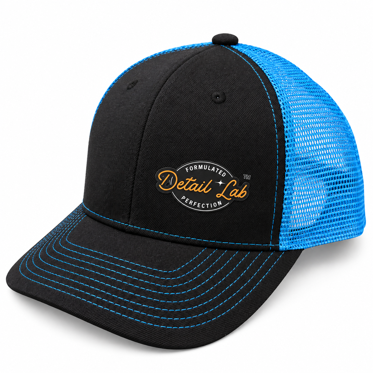 Detail Lab Trucker Cap – Black & Electric Blue