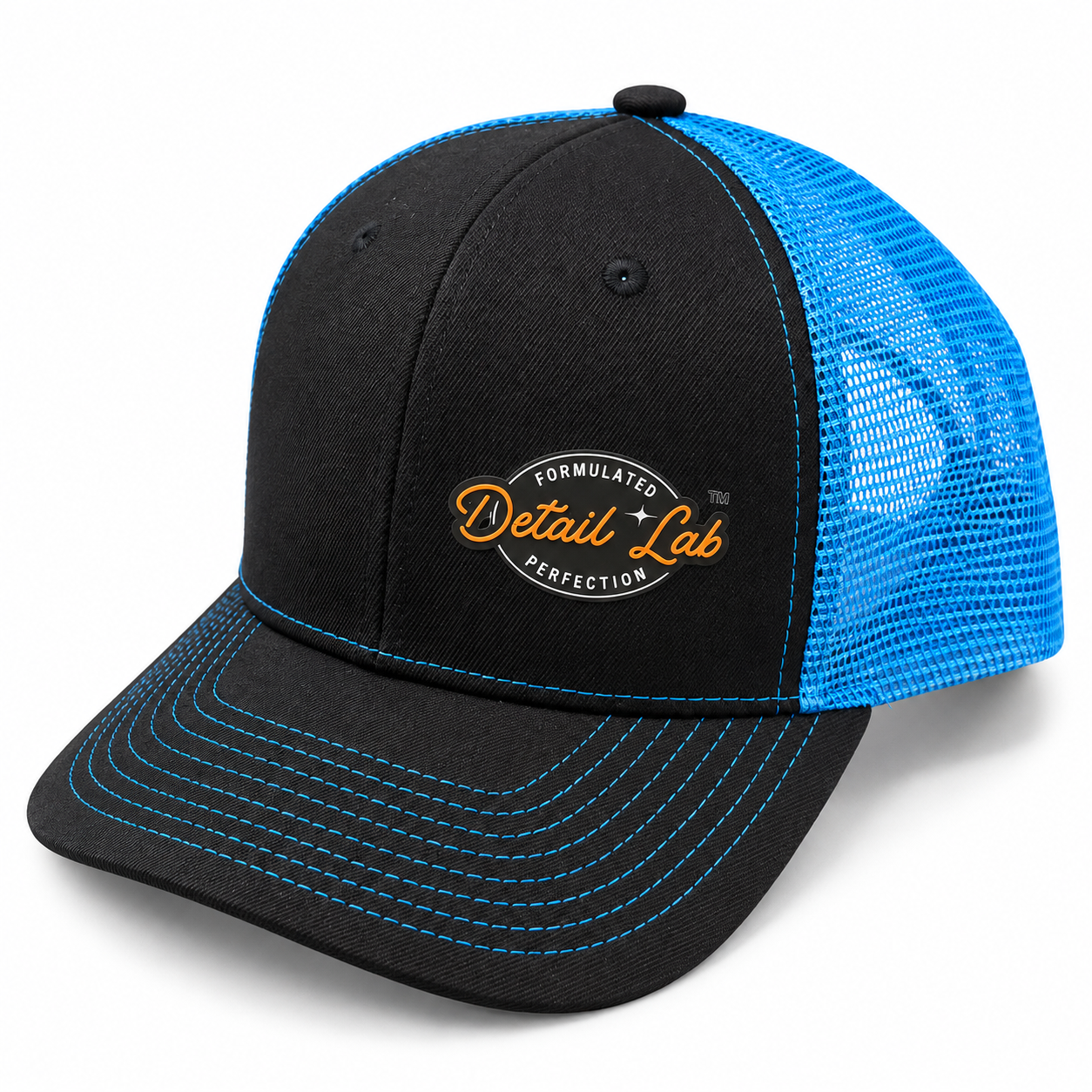 Detail Lab Trucker Cap – Black & Electric Blue