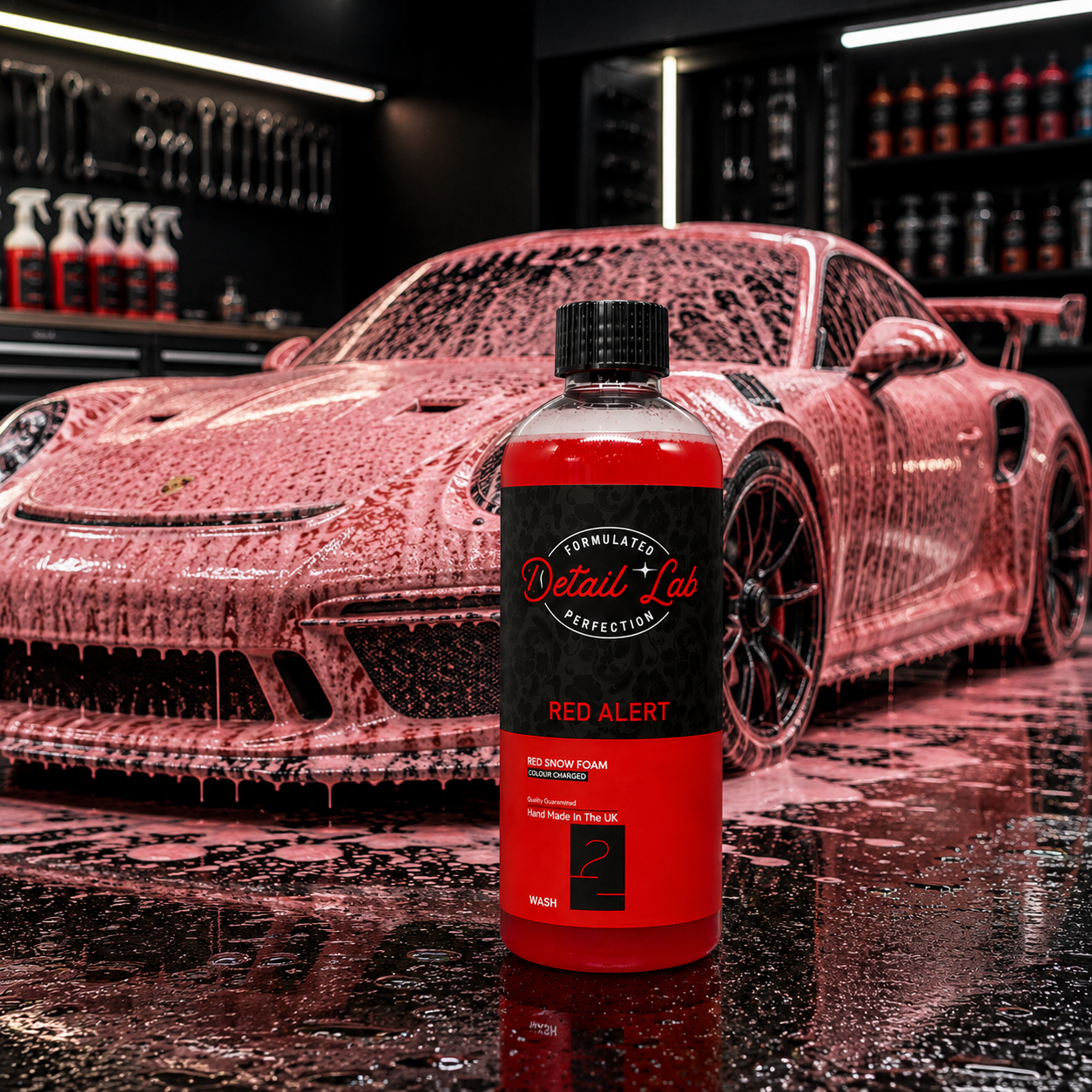 Detail Lab Red Alert Pro Trade Coloured Snow Foam | High-Cling Hyper-Concentrate