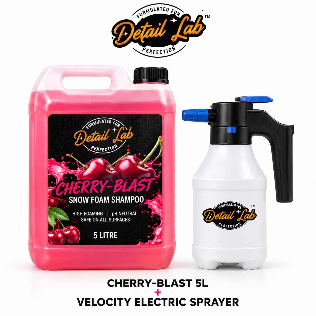 Cherry Blast 5L Snow Foam Shampoo & Velocity Electric Foam Sprayer Bundle