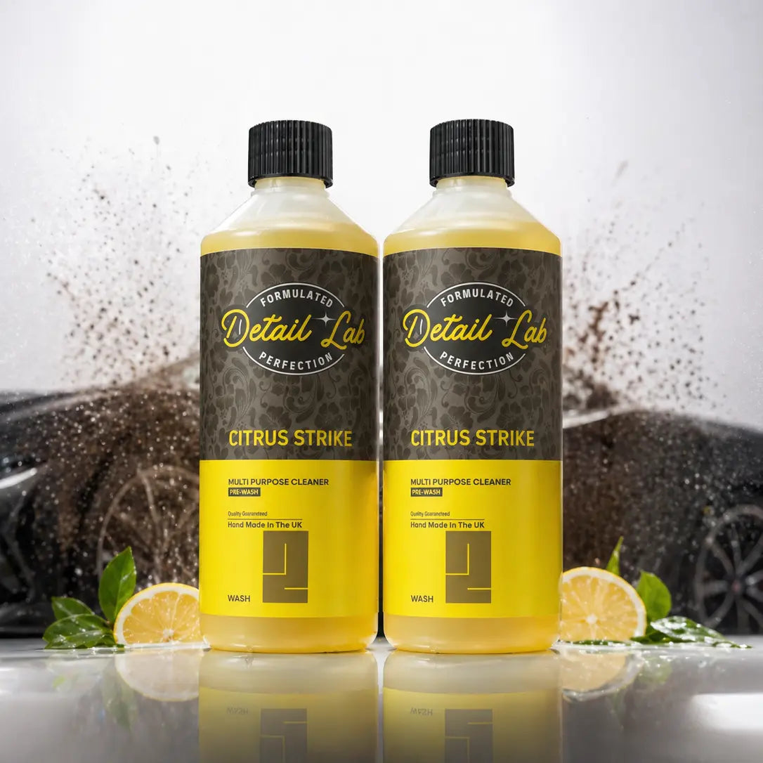 two bottle of citrus strike pre wash by detail-lab